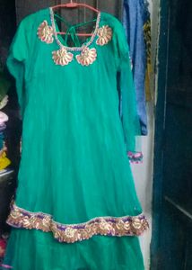 Teal Embellished Indian Dress