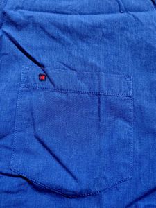L Men's Royal Blue Casual Shirt