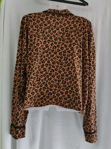 Leopard Print Button-Up Shirt