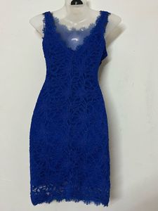 branded Elegant Royal Blue Lace Dress
