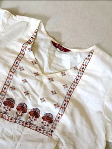 White Embroidered Babydoll Dress