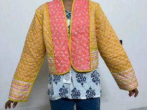Yellow &amp; Pink Quilted Jacket