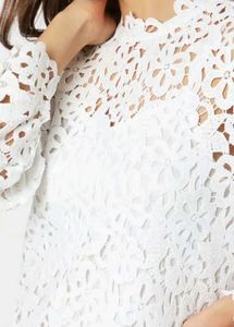 vero moda White Lace Midi Dress- Large (Fits M)
