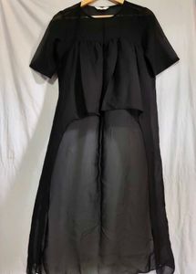 Sheer Black Maxi Tunic Top