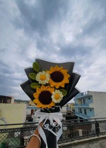 Handmade Crochet Sunflower Bouquet