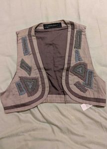 Zara Basic Embroidered Vest