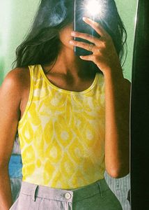Yellow Printed Top