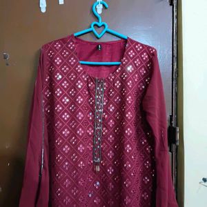 Maroon Kurta sharara Set with Dupatta