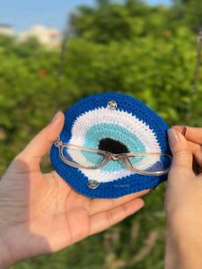 Crocheted Evil Eye Glasses Case