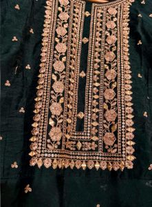 Elegant Dark Green Kurta Set with Dupatta