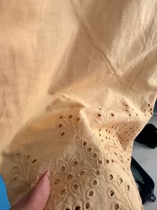 Peach Palazzo Pants with Lace Detail