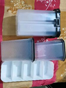 Reusable Ice Cube Tray Set and containers