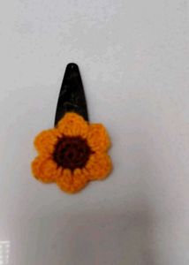 Handmade Crochet Flower Hair Clips Set of 4