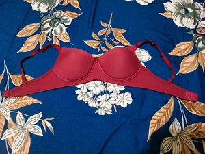 Red Padded Non-Wired Bra