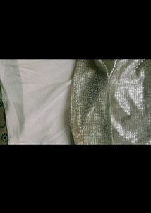 Sparkling One-Shoulder Tie-Sleeve Top