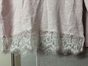 H&amp;M Pink Lace Trim Long Sleeve Top