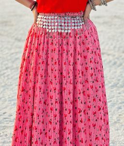 Specially Tailored Floral Print Skirt Top Set