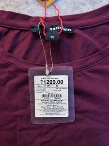Tally Weijl Goth Corset Burgundy Maroon Tie Up Tee