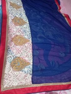 Heavy Navy Blue Saree