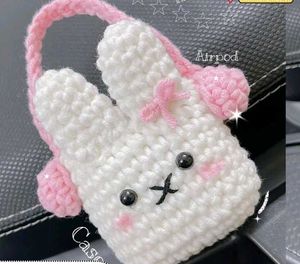 Cute Crochet Bunny Airpod Case