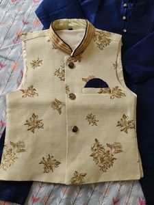 Kids Navy Blue Kurta Set