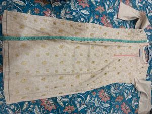 Embroidered Beige Kurta Set