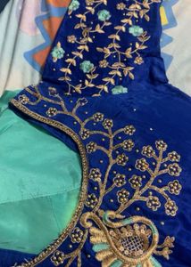 Royal Blue Embroidered Peacock suit