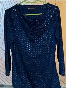 Stylish Blue Printed Tunic Top