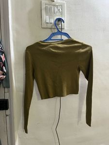 Zara Cropped Long Sleeve Top