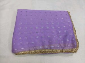 Elegant Lavender Saree with Gold Motifs