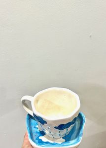 Aesthetic Handcrafted Blue Cloud Ceramic Mug with