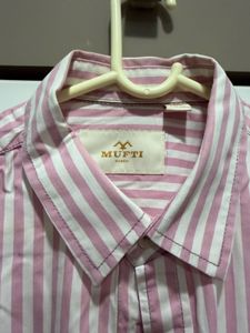 Classic Pink Striped Button-Up Shirt
