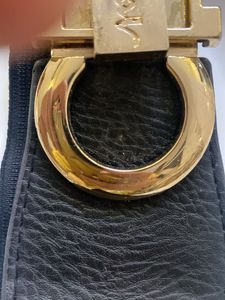 Designer Elastic Belt with Gold Buckle