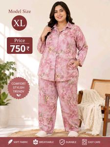 Floral Print Cotton Night Suit