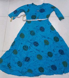 Blue Polka Dot Maxi Dress