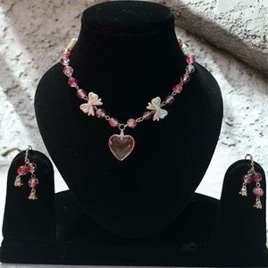 Pastel Beaded Necklace &amp; Earring Set