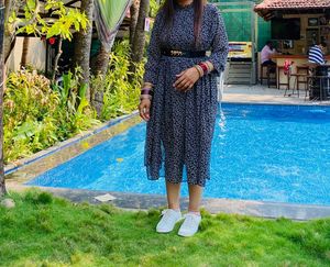 Chic Floral Print Dress without belt