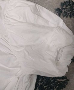 White Puff Sleeve Smocked Top