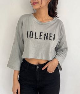 Grey Crop Top | Soft & Comfortable | Size M