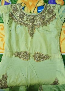 Elegant Green & Gold Gown