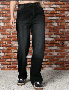 New Trendy Black Wide Leg Jeans