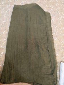 Chic Dupatta Set - Olive Green &amp; Cream
