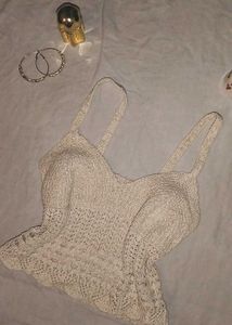 Sparkly Cream Knit Top