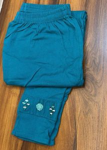 Teal Embroidered Palazzos