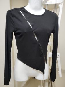 Size-S Chic Black Cutout Long Sleeve Top
