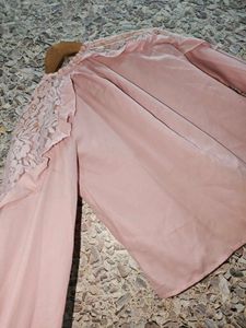 Pink Lace Sleeve Top