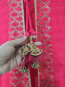 Red Ethnic Jacket with Gold Border
