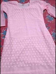 Elegant Pink Chikankari Kurta