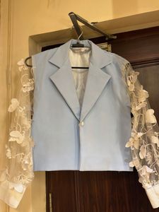 Unique Sheer Sleeve Blazer