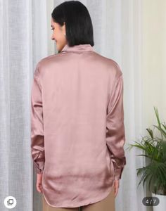 Shein Elegant Satin Button-Up Shirt